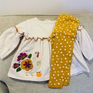 Mud Pie White and Mustard Kids Matching Set